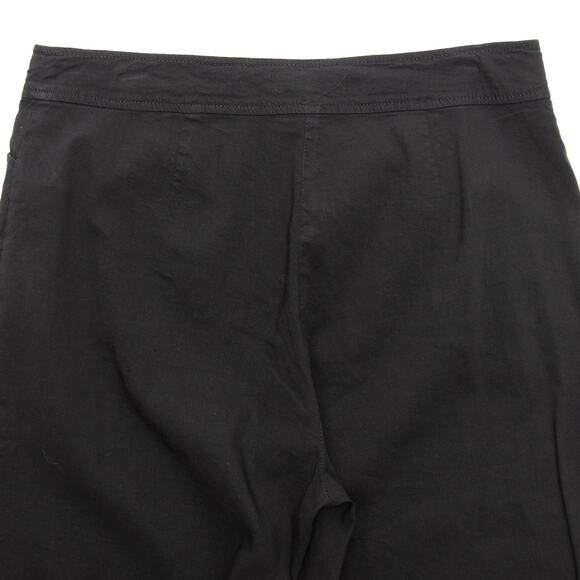 Eileen Fisher Black Linen Blend Wide Leg Crop Cuffed Pants Size Small - Picture 6 of 10